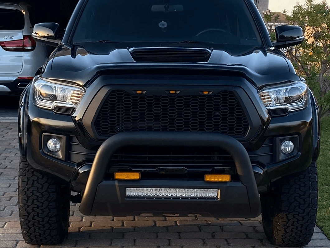 Black Mesh Grille For Toyota Tacoma 2016 - 2023 (Not Fit Truck with Radar Behind the Badge) - Fab Heavy Parts