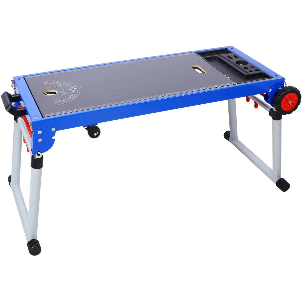 5-in-1 Portable Workbench with Detachable Miter Saw Stand & Height Adjustable Legs Scaffold/Dolly/Creeper/Platform
