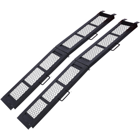 Pack of Pair 80" Steel Loading Ramp 800LBS Capacity Portable Motorcycle Folding ATV--Black