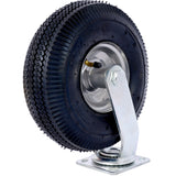 10IN Pneumatic Tire(2PCS Swivel) Caster Wheel Swivel Plate Steel Hub with Ball Bearings 5/8-Inch Bore Centered Axle Black