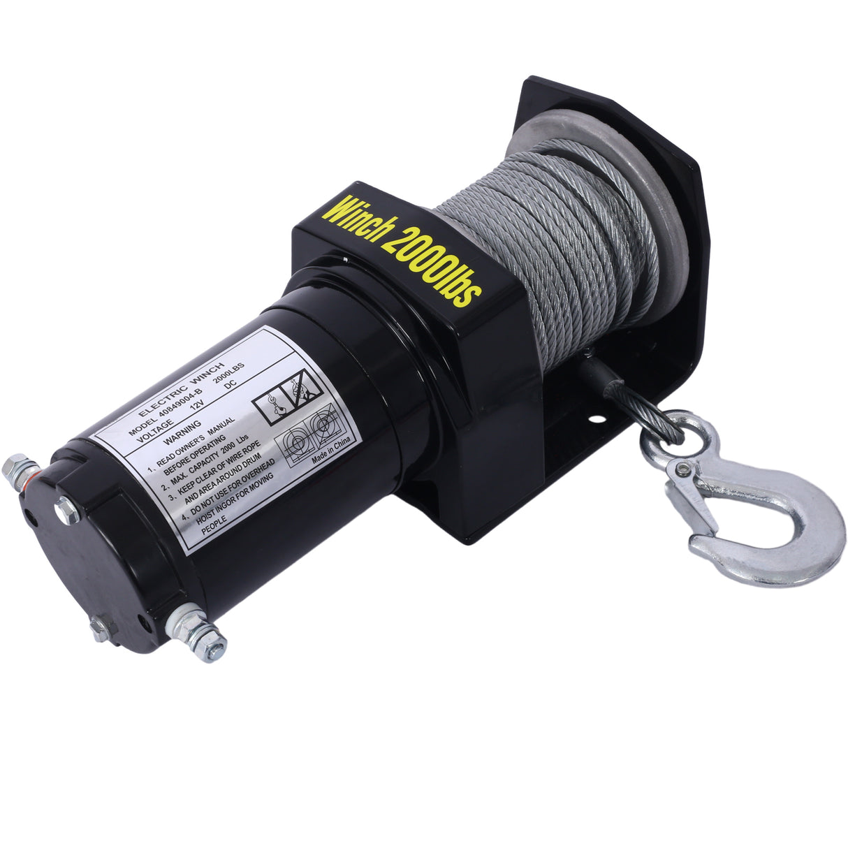 Wciągarka elektryczna 2000lb 12 V, wodoodporna stalowa linka terenowa