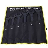 6 PCS Jumbo Combination Wrench Set Extra Large Metric 1-3/8'' to 2'' Black Oxide with Pouch