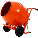 224L 8CUFT Horizontal Portable Cement Mixer Wheel Barrow Portable Cement Concrete Mixer 115V-60HZ