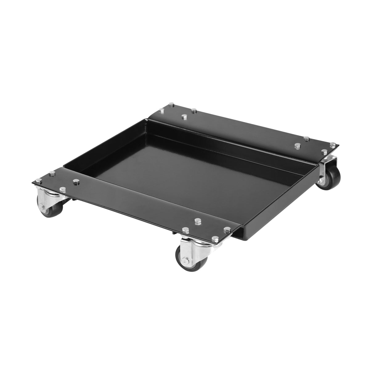 1100 Lbs Steel Wide Scissor Lift Jack with Dolly and Hand Crank--Blue