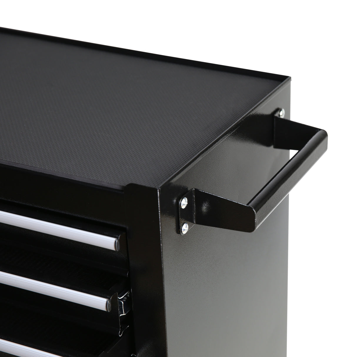 7引き出しポータブルローリングツールチェストボックス - ブラック
