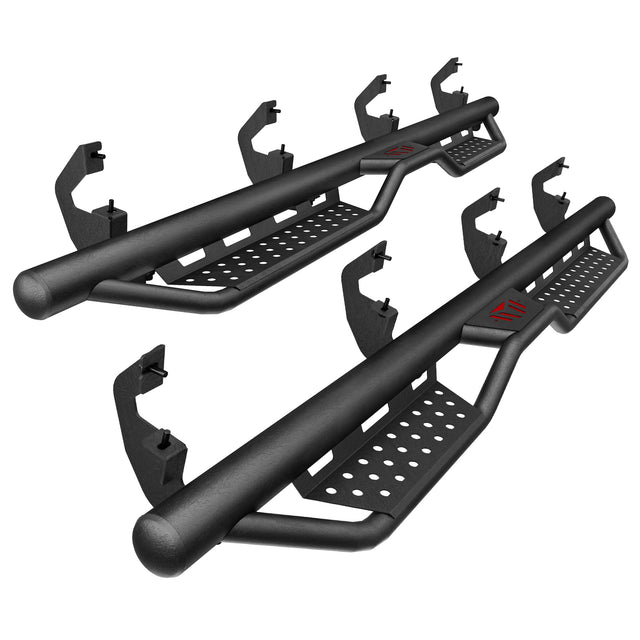 Cab Running Boards Compatible for 2019 - 2025 Chevy Silverado & GMC Sierra 1500/2020 - 2025 Chevrolet Silverado/GMC Sierra 2500 HD 3500 HD Crew Cab 2500HD/3500HD - Fab Heavy Parts