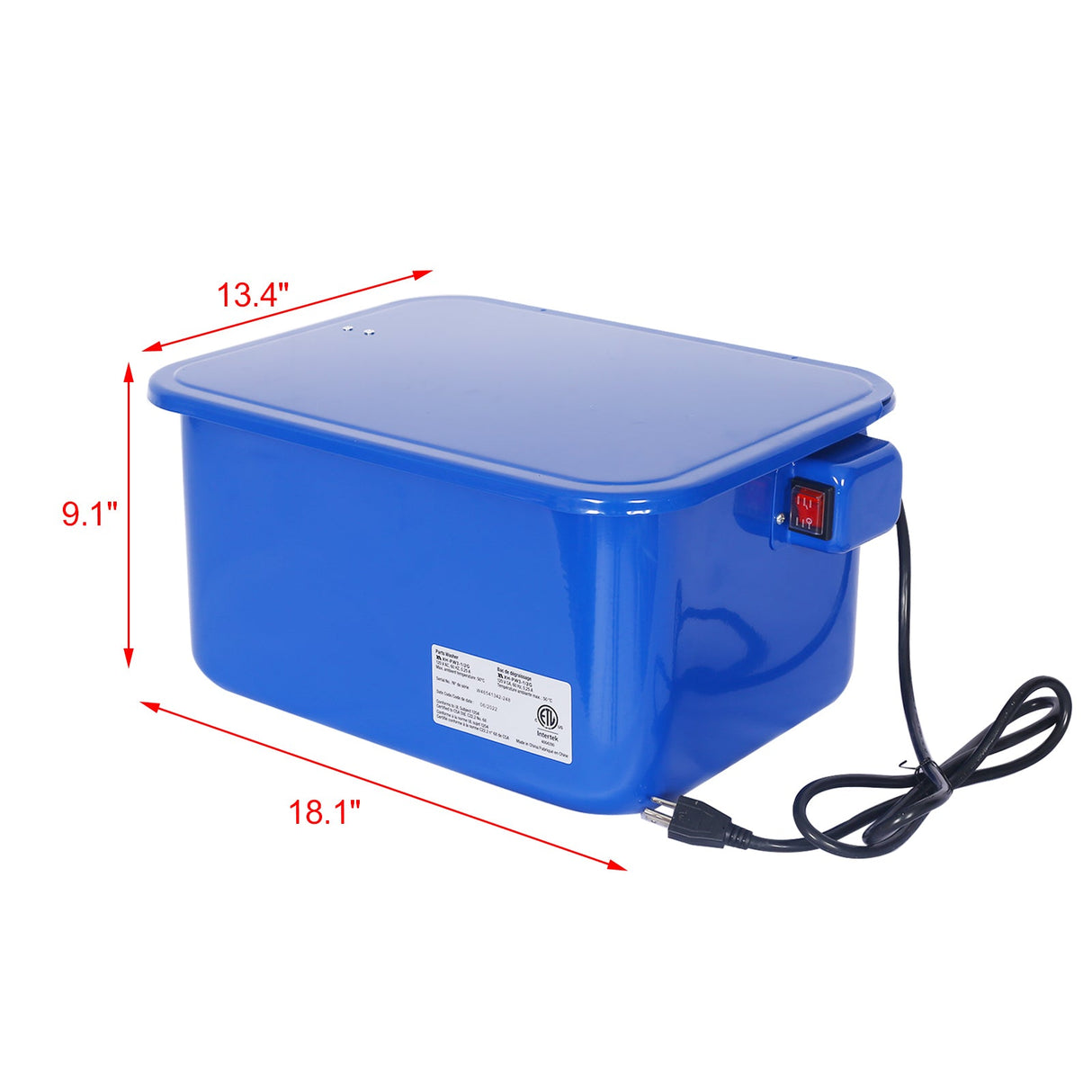 Cabinet Parts Benchtop Automotive Washer with 110v Electrical Pump 3.5 Gallon Blue - Fab Heavy Parts