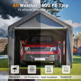 Carport Canopy 10x20 FT Heavy Duty Boat Car Canopy Garage with Removable Sidewalls and Roll - up Ventilated Windows - Fab Heavy Parts