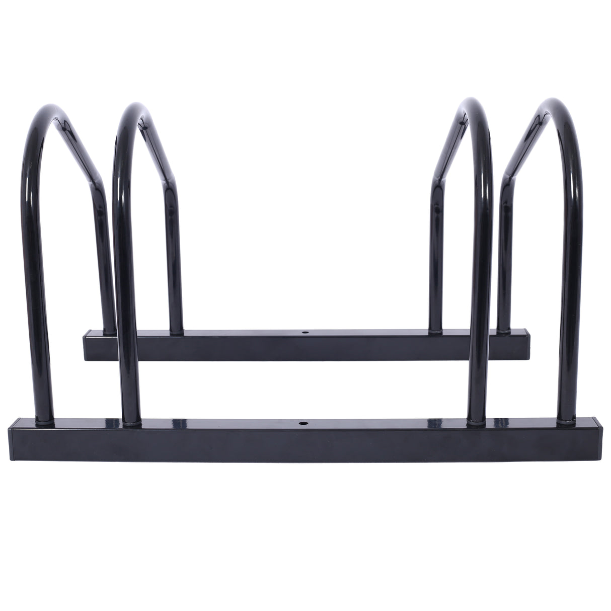 2 Bikes Floor Bike Stand Parking Rack 22-28" Wheel Max Tire Width 2.15" Black Painted
