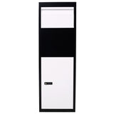 Package Delivery Box 14'' x 11.3'' x 42'' Galvanized Steel Parcel Mailbox w/ Code Lock & Mounting Hardware--Black and White