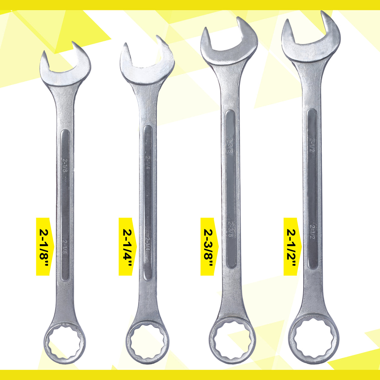 4 piraso jumbo kumbinasyon wrench set SAE chrome na may plated na may storage bag 2-1/8 2-1/4 2-3/8 2-1/2-pulgada