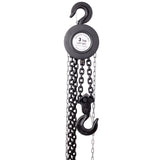 Chain Hoist 11000lbs 5T Capacity 10ft with 2 Heavy Duty Hooks Manual Steel Construction - Black - Fab Heavy Parts