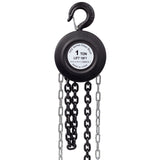 Chain Hoist 2200lbs 1T Capacity 10ft with 2 Heavy Duty Hooks Manual Steel Construction - Black - Fab Heavy Parts