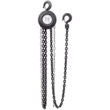 Chain Hoist 2200lbs 1T Capacity 10ft with 2 Heavy Duty Hooks Manual Steel Construction - Black - Fab Heavy Parts