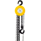 Chain Hoist 2200lbs 1T Capacity 10ft with 2 Heavy Duty Hooks Manual Steel Construction - Yellow - Fab Heavy Parts