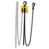 Chain Hoist 2200lbs 1T Capacity 10ft with 2 Heavy Duty Hooks Manual Steel Construction - Yellow - Fab Heavy Parts