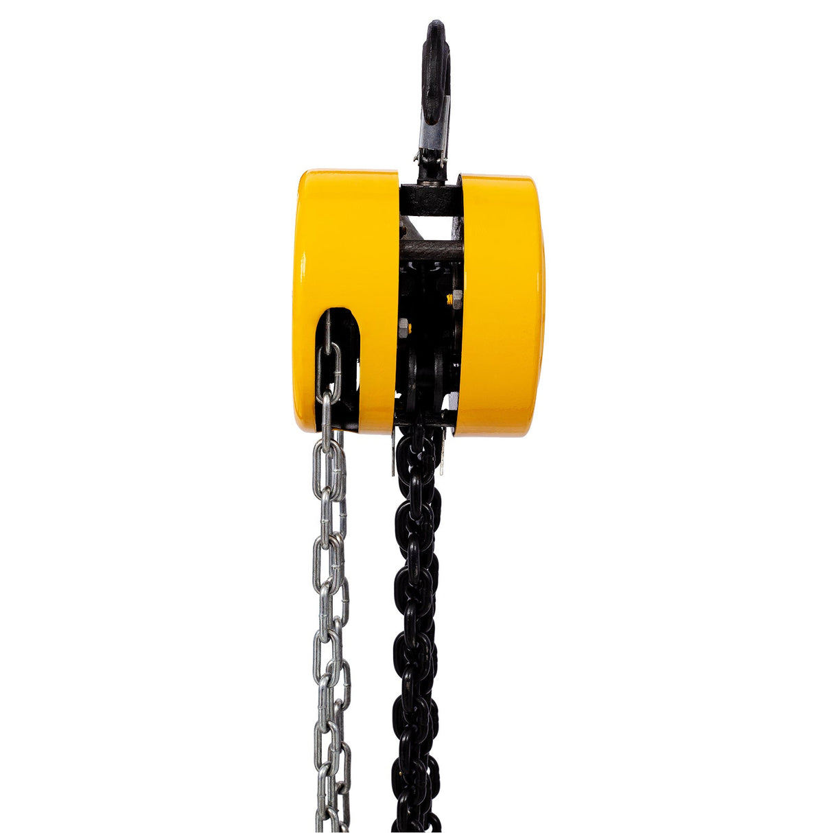 Chain Hoist 2200lbs 1T Capacity 10ft with 2 Heavy Duty Hooks Manual Steel Construction - Yellow - Fab Heavy Parts