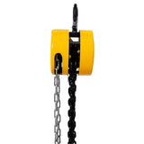 Chain Hoist 2200lbs 1T Capacity 10ft with 2 Heavy Duty Hooks Manual Steel Construction - Yellow - Fab Heavy Parts