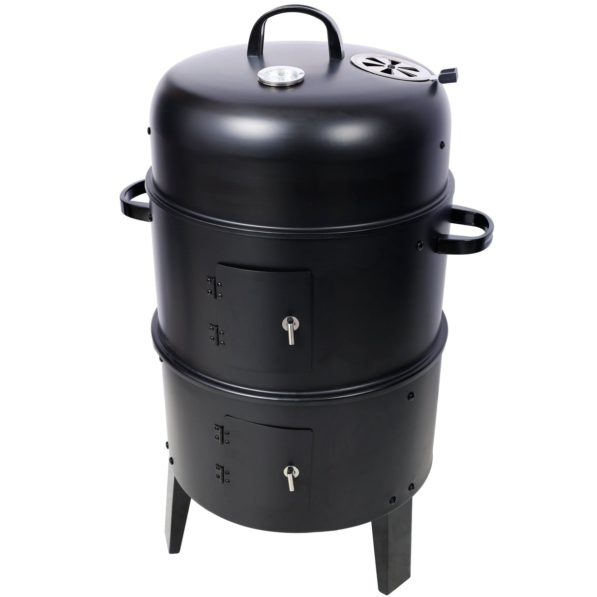 Charcoal Smoker Grill 16 Inch Vertical BBQ Grill - Black - Fab Heavy Parts