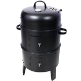 Charcoal Smoker Grill 16 Inch Vertical BBQ Grill - Black - Fab Heavy Parts