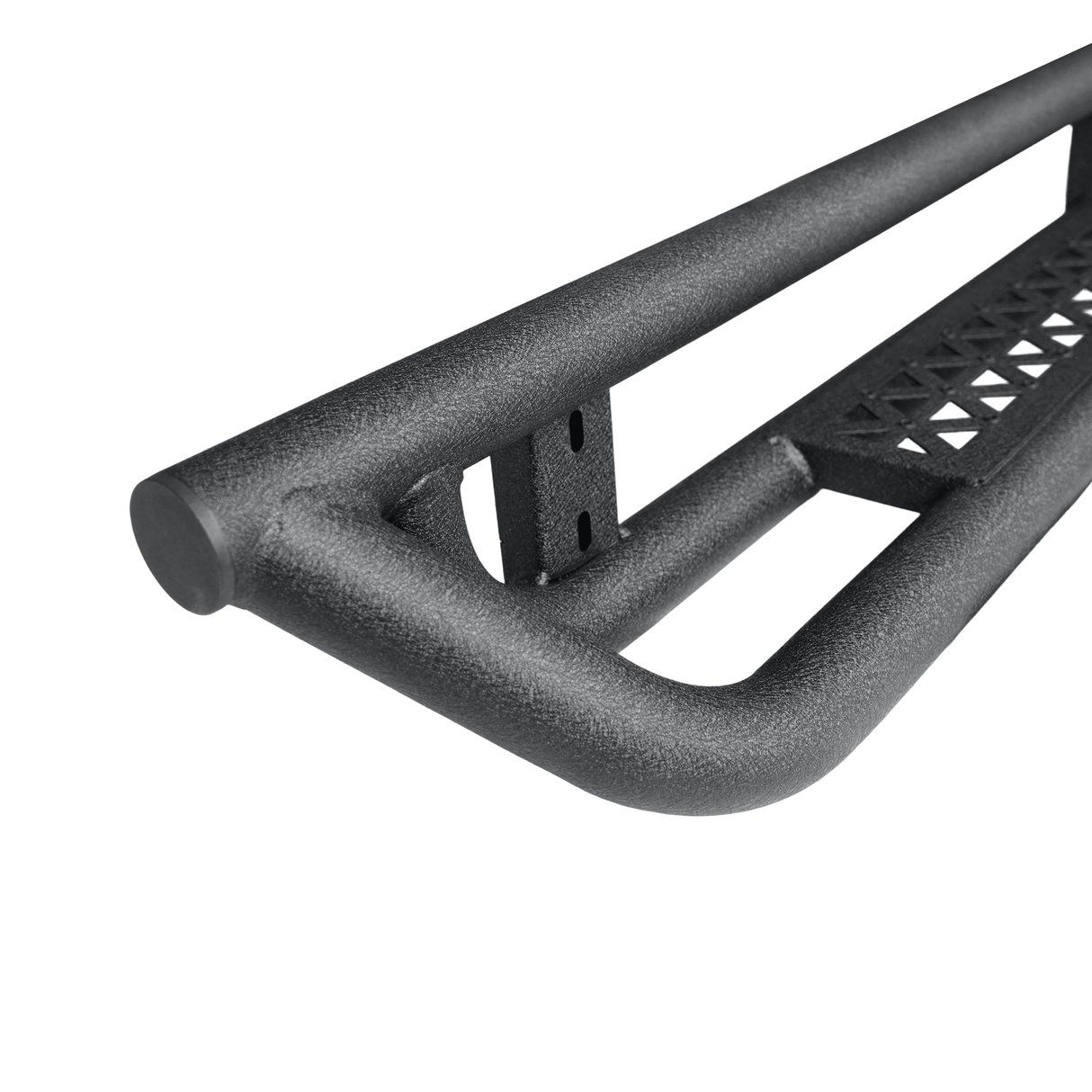 Coated Black Carbon 6 - Inch 2 - Stairs Side Step Rails Step Bars Steel Nerf Bars Running Boards Compatible with Jeep Wrangler JL 4 Doors 2018 - 2025 - Fab Heavy Parts