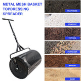 Compost Peat Moss Spreader with Upgrade T Shaped Handle Metal Mesh - Black - Fab Heavy Parts