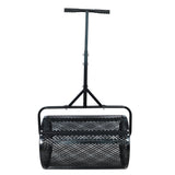 Compost Peat Moss Spreader with Upgrade T Shaped Handle Metal Mesh - Black - Fab Heavy Parts