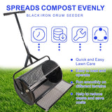 Compost Peat Moss Spreader with Upgrade T Shaped Handle Metal Mesh - Black - Fab Heavy Parts