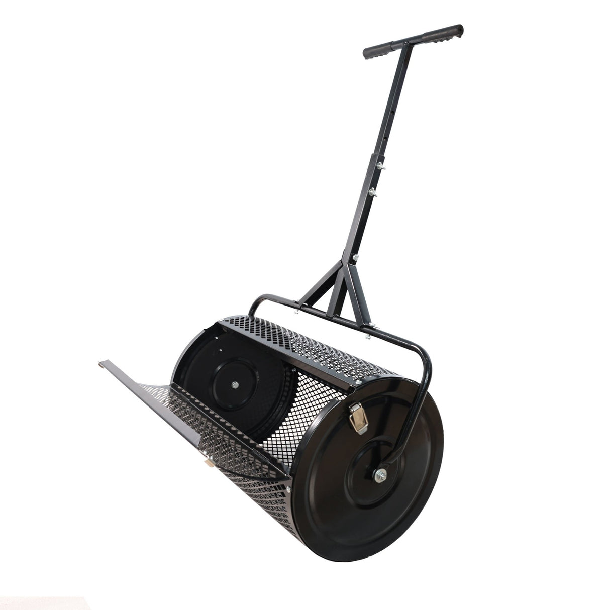 Compost Peat Moss Spreader with Upgrade T Shaped Handle Metal Mesh - Black - Fab Heavy Parts