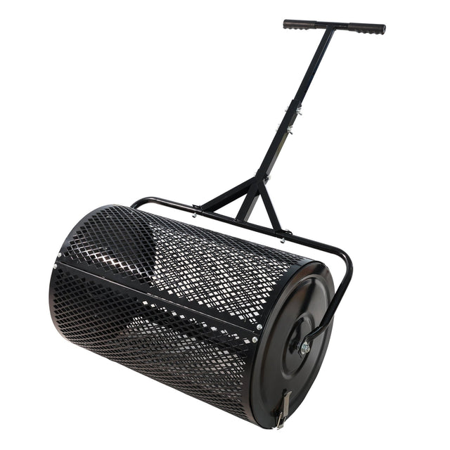 Compost Peat Moss Spreader with Upgrade T Shaped Handle Metal Mesh - Black - Fab Heavy Parts