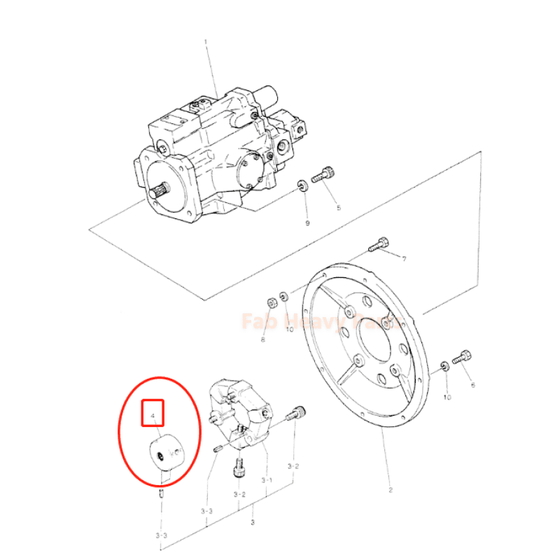 Coupling Hub 2418P23473 Fits Kobelco SK60 - 3 SK60 Mark Iii A10VD43 Pump - Fab Heavy Parts