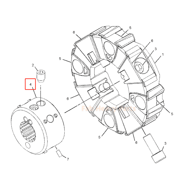 Coupling Hub 324 - 4477 3244477 Fits Caterpillar Cat E330D E336Dl 330D 336Dl - Fab Heavy Parts