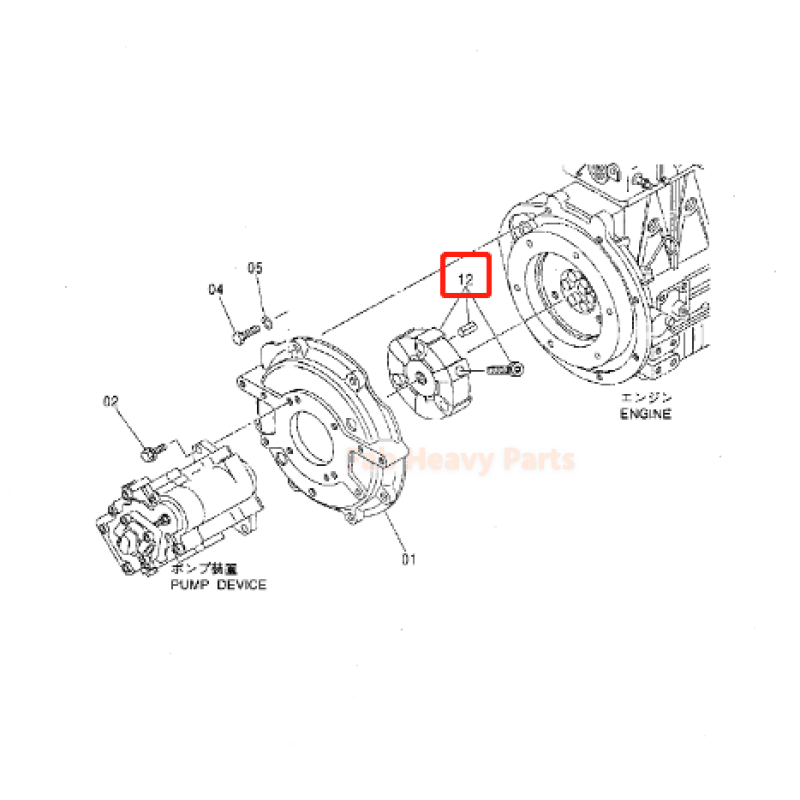 Coupling Hub Assembly 4605442 Fits Hitachi ZAX40 - 3 ZAX50 - 3 ZAX55 - 3 - Fab Heavy Parts