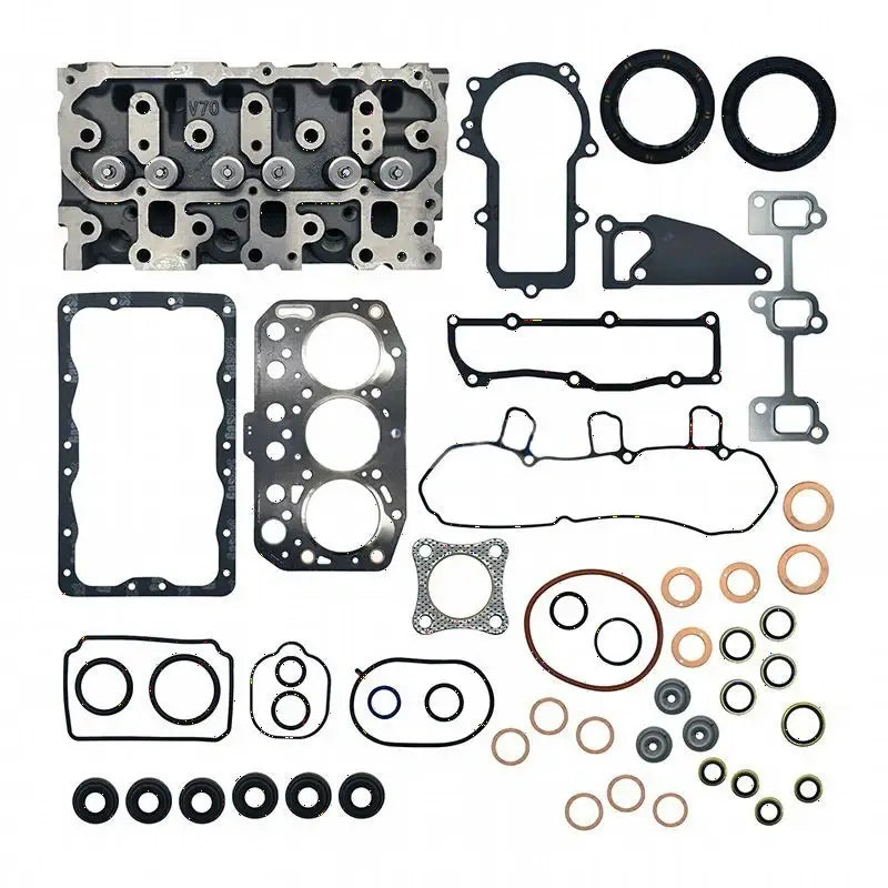 Cylinder Head with Full Gasket Kit 11951511740 for Yanmar Engine 3TNV70 Hitachi Excavator ZX17U-2 John Deere UTV 855D