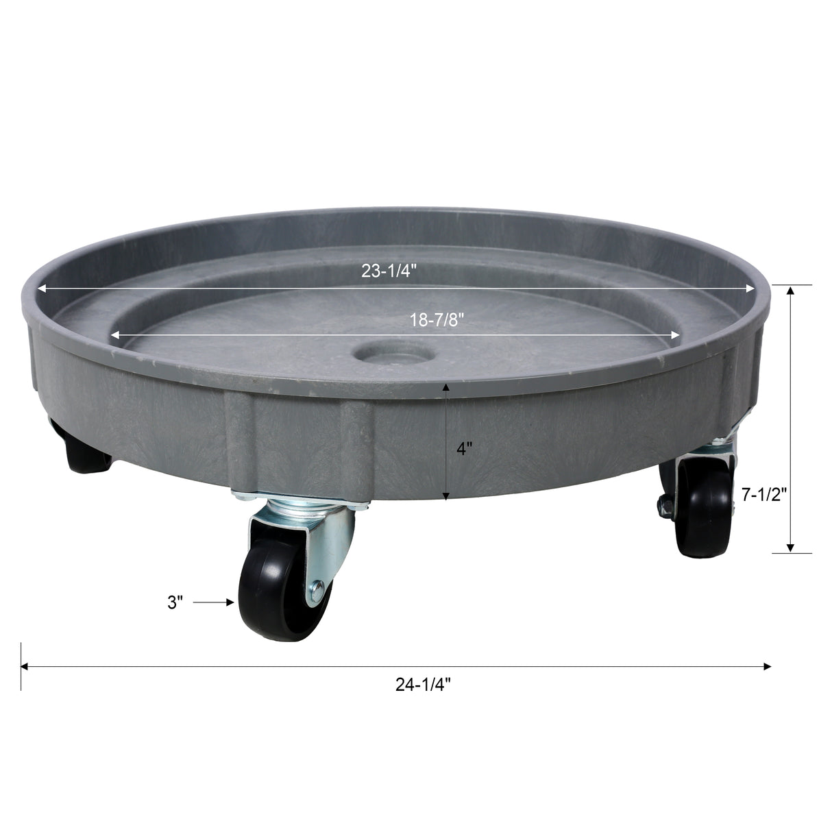 2Pcs Set 30 Gallon and 55 Gallon Heavy Duty Plastic Drum Dolly Durable 900 lb. Capacity Barrel with 5 Swivel Casters Wheel