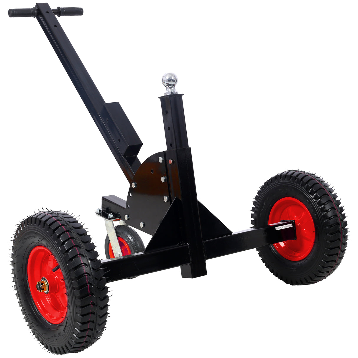 2-in-1 Heavy Duty 1,500lbs Trailer Dolly Load Capacity Mover 2" Hitch Ball 24''-35.4'' Adjustable Height RV Boat--Black Red