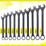 10 PCS SAE Jumbo Combination Wrench Set Extra Large Black-Oxide 1-5/16" - 2" kasama ang Pouch