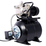 1.6HP Shallow Well Pump with Pressure Tank Garden Water Pump Irrigation Pump Automatic Stainless Steel Head