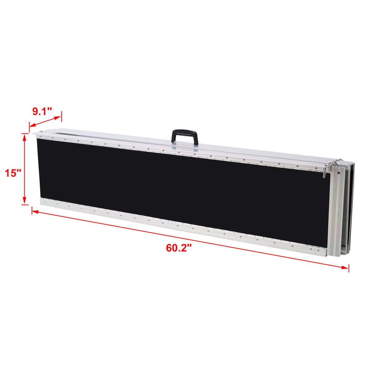 Rampe en fauteuil roulant Seuil en aluminium de 10 pieds portable et pliable 600 lb Capacité de surface non-patins Deux pièces séparées avec sac