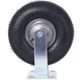 4PCS 10IN Pneumatic Tire(2PCS Swivel +2PCS Rigid) Caster Wheel Swivel Plate Steel Hub with Ball Bearings 5/8-Inch Bore Centered Axle Black