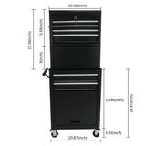 6-Drawer Tool Storage Cabinet High Capacity Rolling Chest with Wheels and Drawers Black