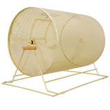 Raffle Drum Holds 10000 Tickets or 300 Ping Pong Balls Metal Lottery Spinning Drawing with Wooden Turning Handle 14.8 x Ø21.26 inch Brass Plated