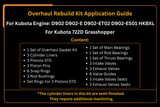 D902 - E D902ET D902ES Kubota Engine Overhaul rebuild Kit - Fab Heavy Parts