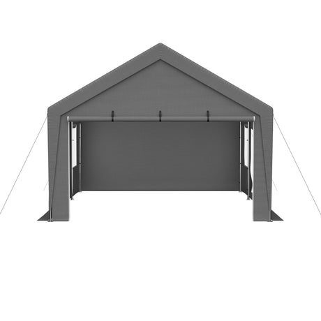 13'x20' Canopy with 2 Roll-Up Door Waterproof Party Tent Carport & Storage Shelter for Outdoor, Car, Boat, Garden Party, Gathering