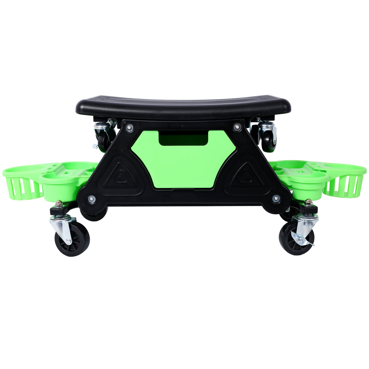 Roller Mechanic Detailing Creeper Utility Seat Stool with Wheels Removable Tool Trays Drawer 300 Lbs Capacity--Green