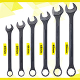6 PCS Jumbo Combination Wrench Set Extra Large Metric 1-3/8'' to 2'' Black Oxide with Pouch