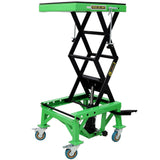 Hydraulic Motorcycle Scissor Jack Lift with Foot Step and Wheels Steel 350 lbs Capacity