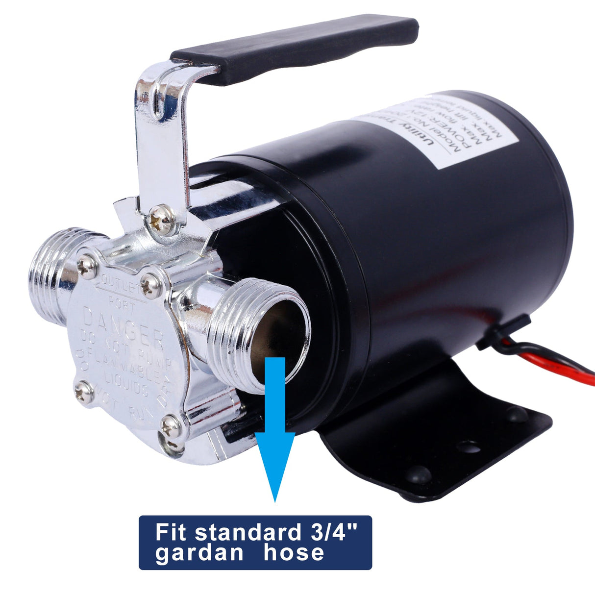 DC 12 - Volt 1/10HP 330GPH Battery Powered Mini Portable Electric Utility Sump Transfer Water Pump with Water Hose Kit - Fab Heavy Parts