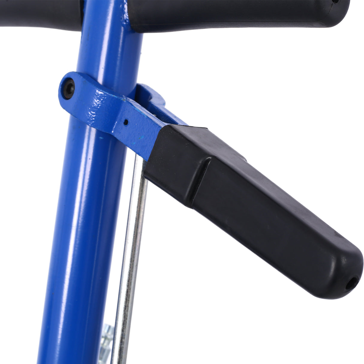 Bottiglia per asse ad azionamento pneumatico con cric idraulico da pavimento da 22 tonnellate con set di 4 selle di estensione e ruote integrate blu