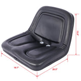 Deluxe Mower Tractor Seat with Slide - Black - Fab Heavy Parts